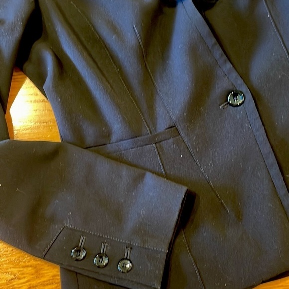 White House Black Market sz 10 lined black tailored blazer pockets - Picture 8 of 10